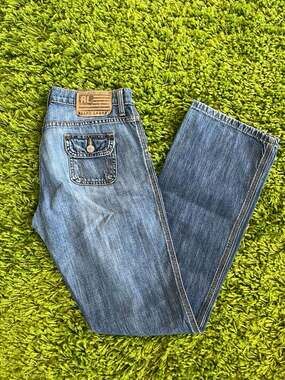 Vintage Polo Jeans Co. Ralph Lauren Women's Round Patch Pocket Denim Jeans bootc